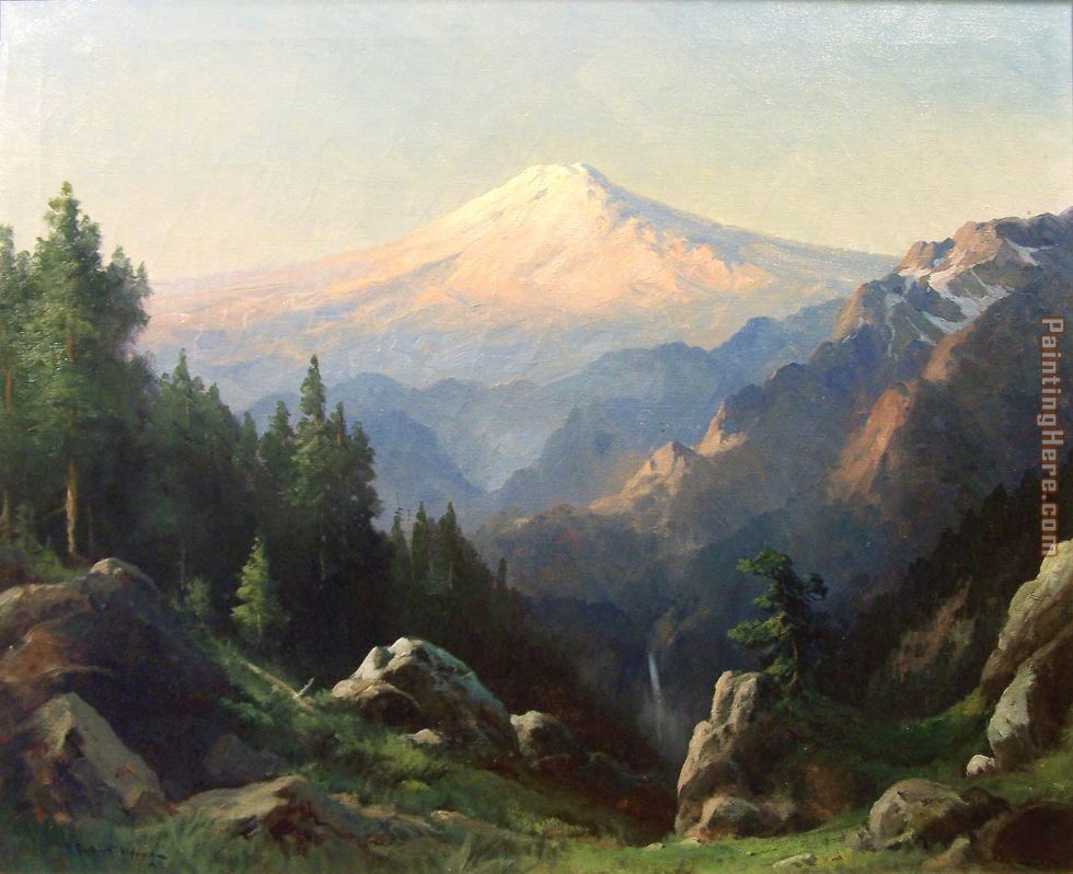 Mt. Ranier at Sunset painting - Robert Wood Mt. Ranier at Sunset art painting